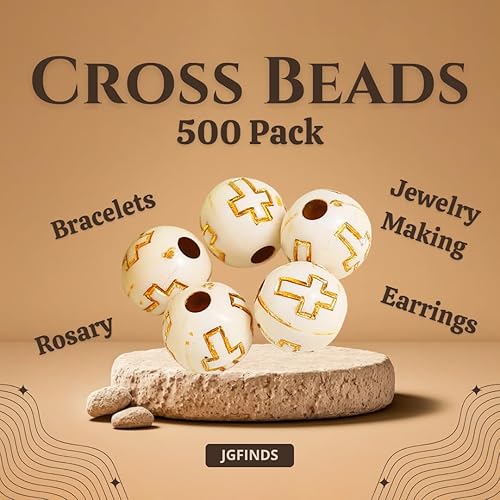 Miniatura 2 de JGFinds Pequeñas cuentas espaciadoras religiosas redondas, paquete de 500 espaciadores de cuentas en forma de bola, 0.315 in (13 pulgadas) con