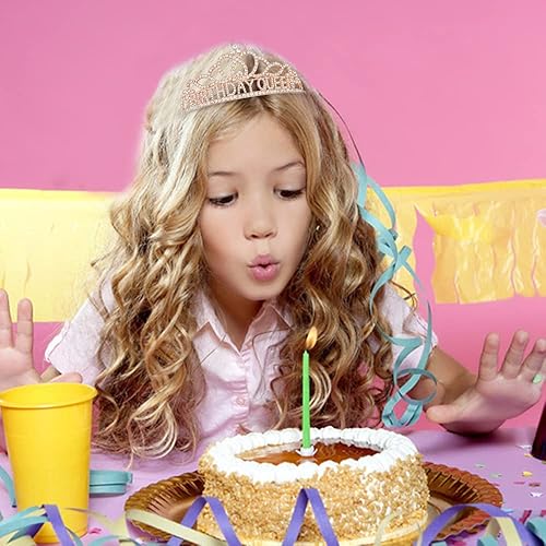 Miniatura 6 de AOPRIE Coronas de reina de cumpleaños para mujer, tiaras plateadas para niña, 1 unidad (paquete de 1), Metal