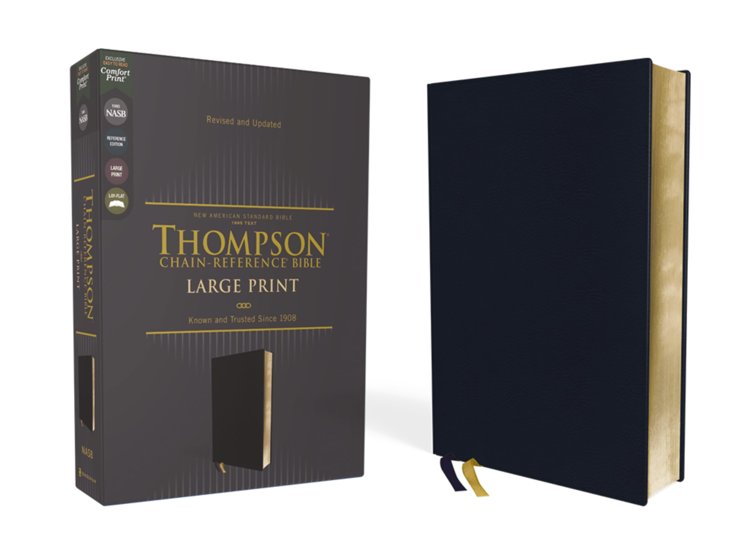 NASB, Thompson Chain-Reference Bible, Large Print, Leathersoft, Navy, 1995 Text, Red Letter, Comfort Print: New American Standard, Navy, Leathersoft, ... Chain-Reference, Red Letter, Comfort Print