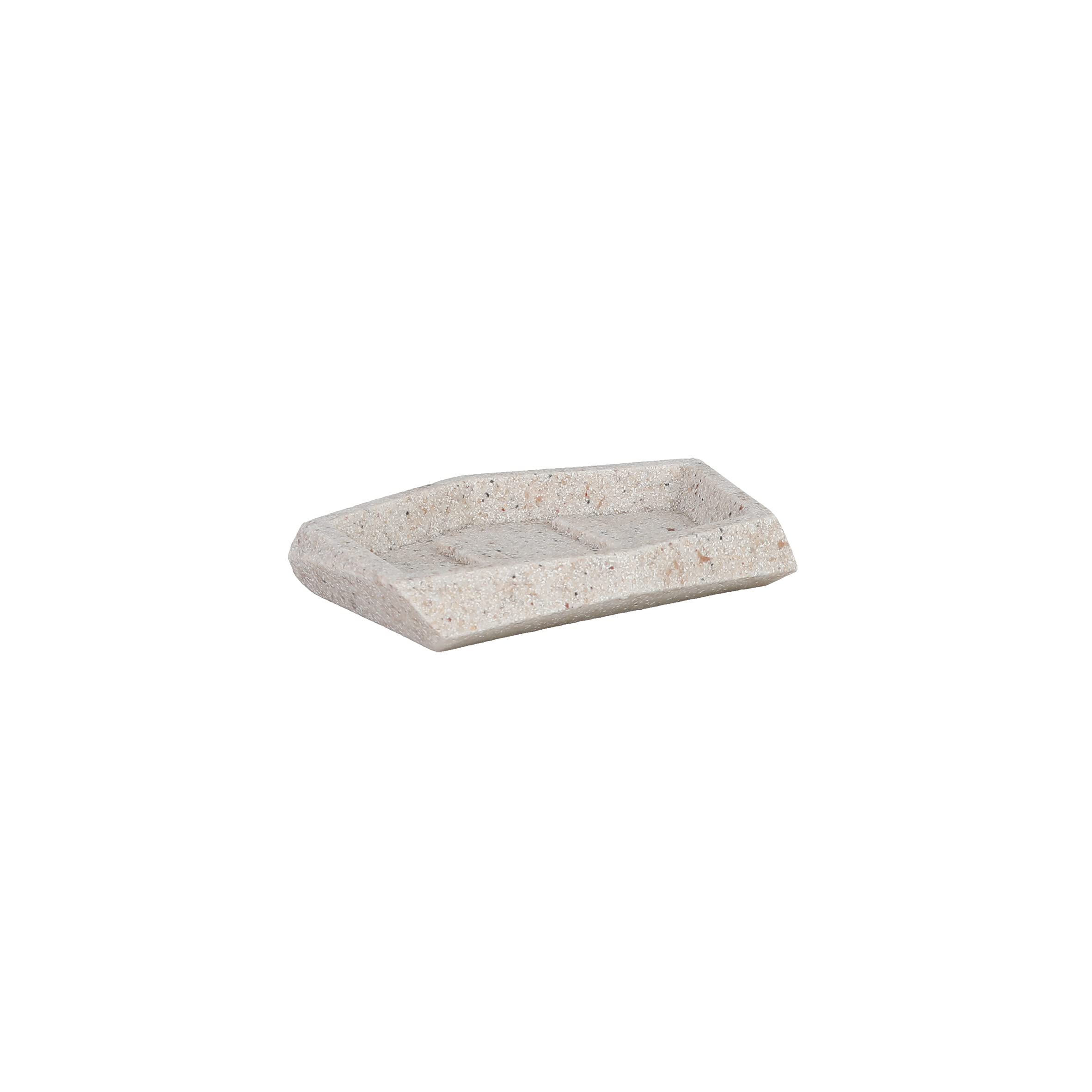 axentia Juego de Accesorios para Baño Santorino, Set de 5 Piezas de Poliresina Accesorios para Cuarto de Baño, Beige