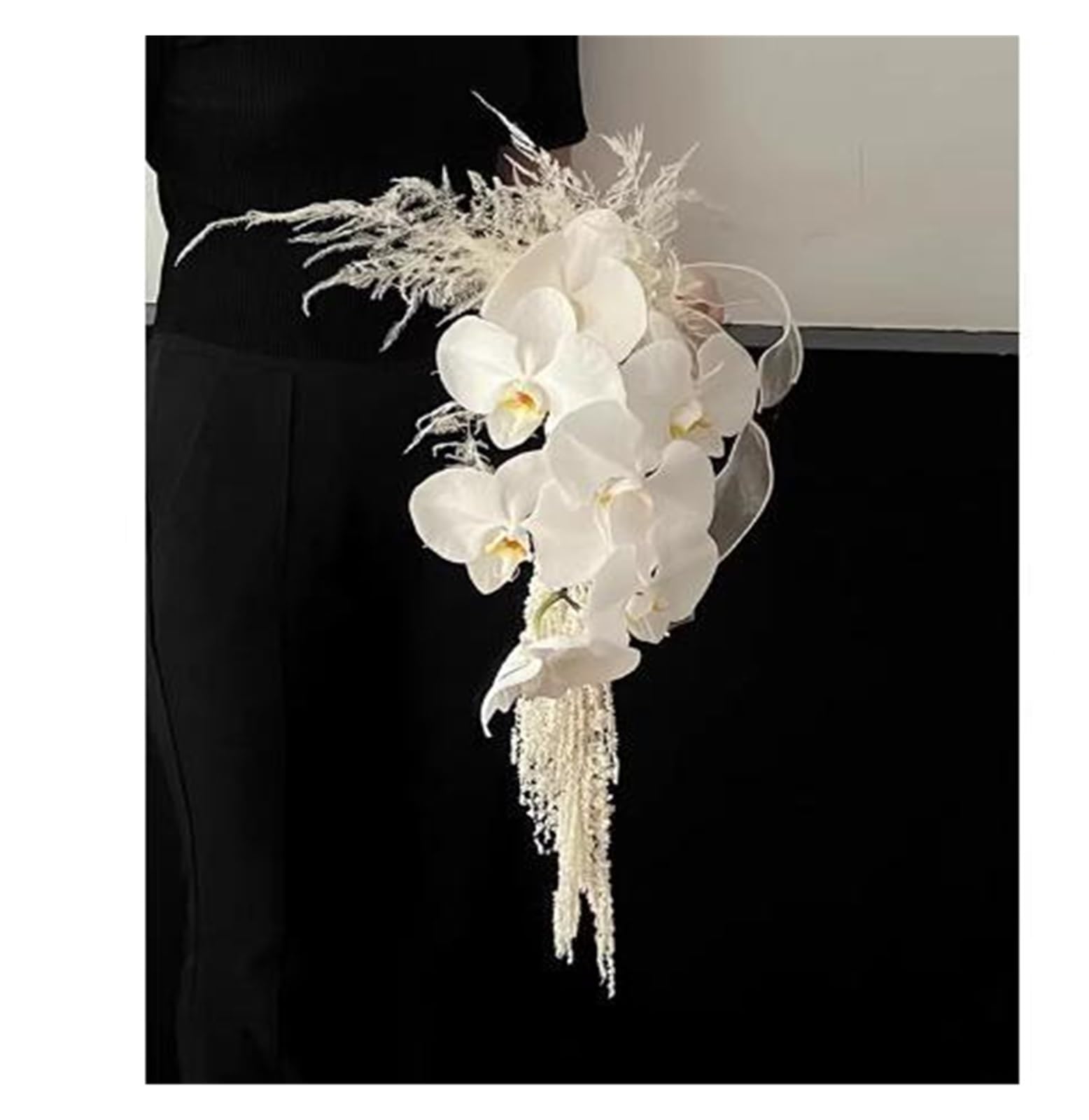 Gijmzy Purple Wedding Bouquets Golden Flower Holding Bride