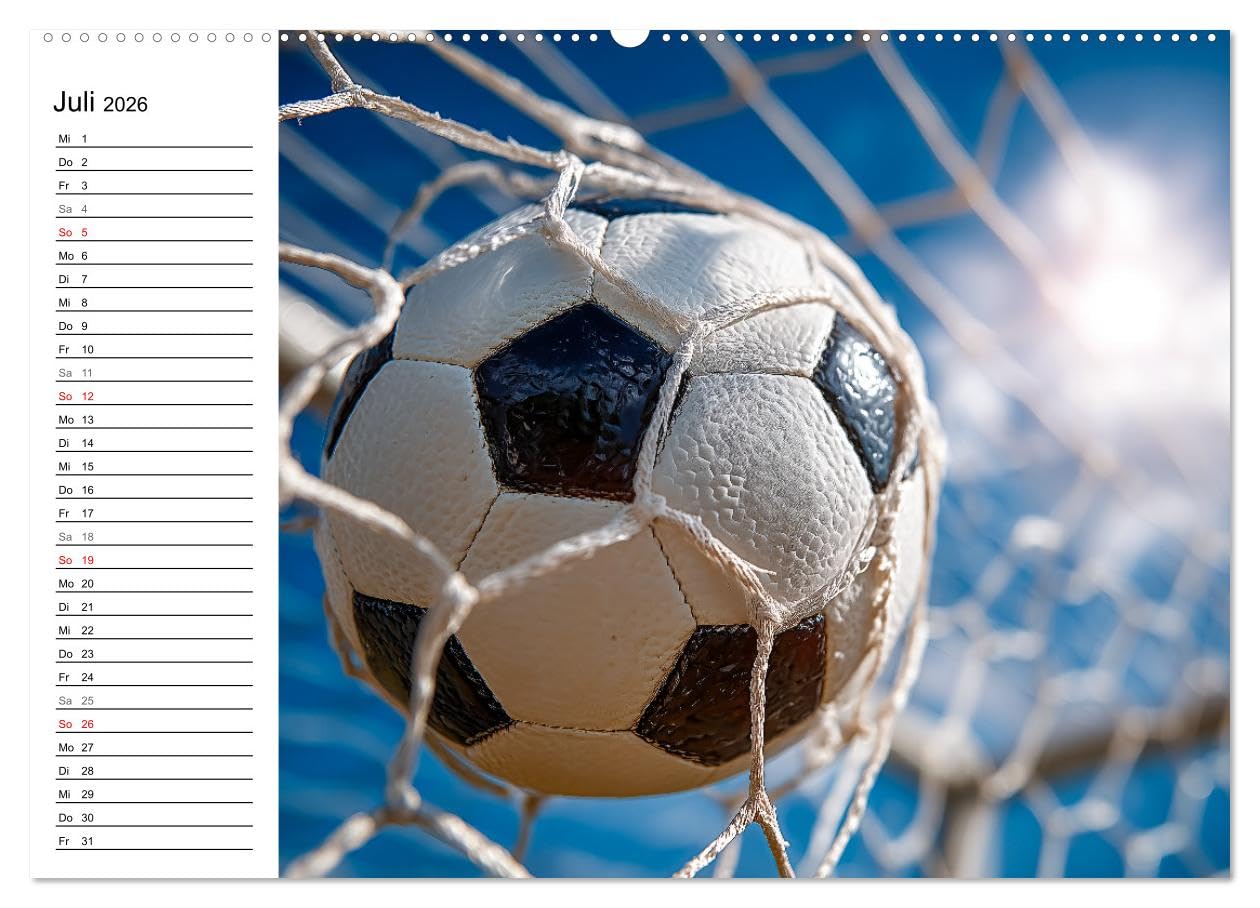 Fußball Kalender - Das Spiel unseres Lebens (hochwertiger Premium Wandkalender 2026 DIN A2 quer), Kunstdruck in Hochglanz: Fesselnde Fußballbilder ... Emotion und Liebe zum Ball. (CALVENDO Sport)