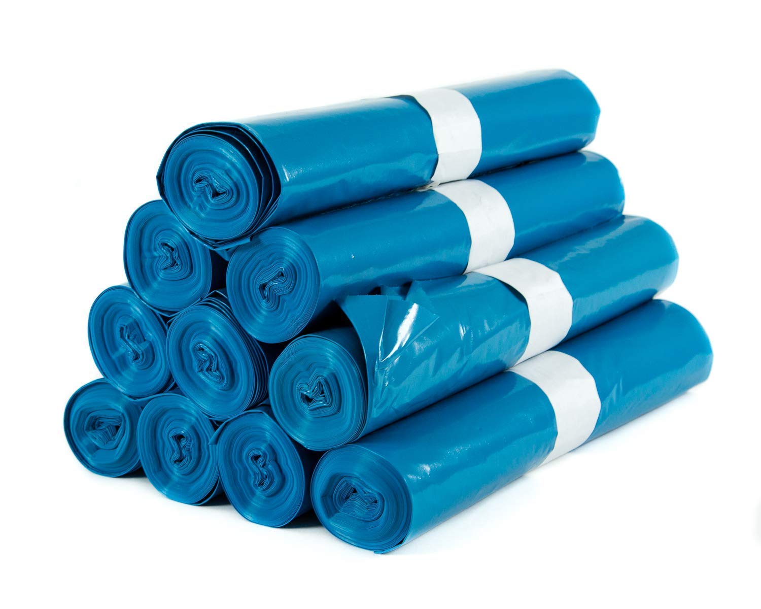 Hygiene VOS 250 sacchi per la spazzatura robusti, extra forti, 70 cm di larghezza e 110 cm di lunghezza, 10 rotoli per ogni blu, capacità di 120 l, realizzati in Reyclingfoli ecologici