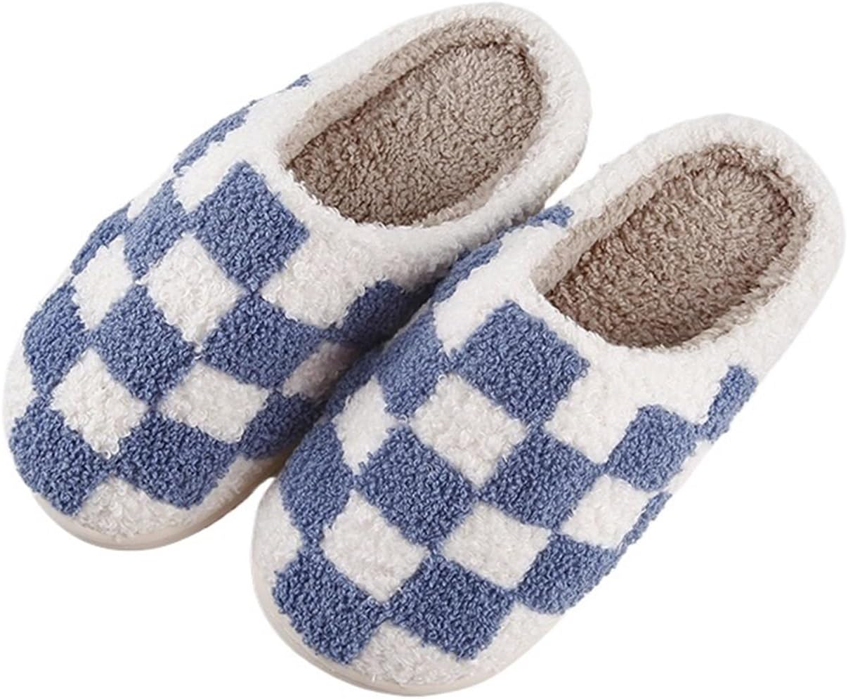Women's Slippers Autumn And Winter Comfortable Home Slippers Warm Cotton Slippers Thickened Anti Slip Cotton Slippers Winter Shoes for House Indoor (Color : B, Taille unique : 9-9.5)