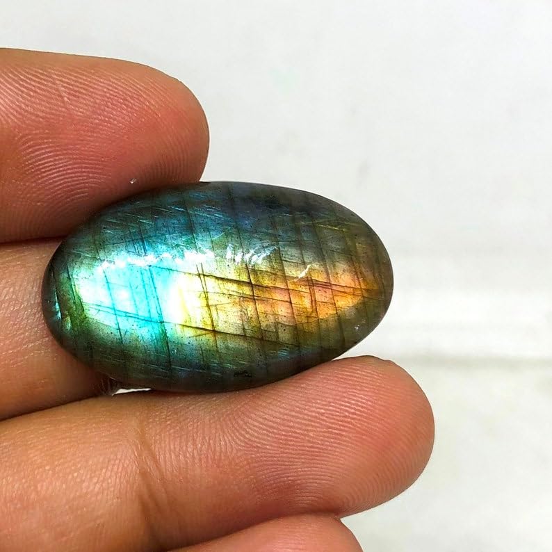 Labradorite pour création de bijoux DIY cabochon plat dos régulier - 4