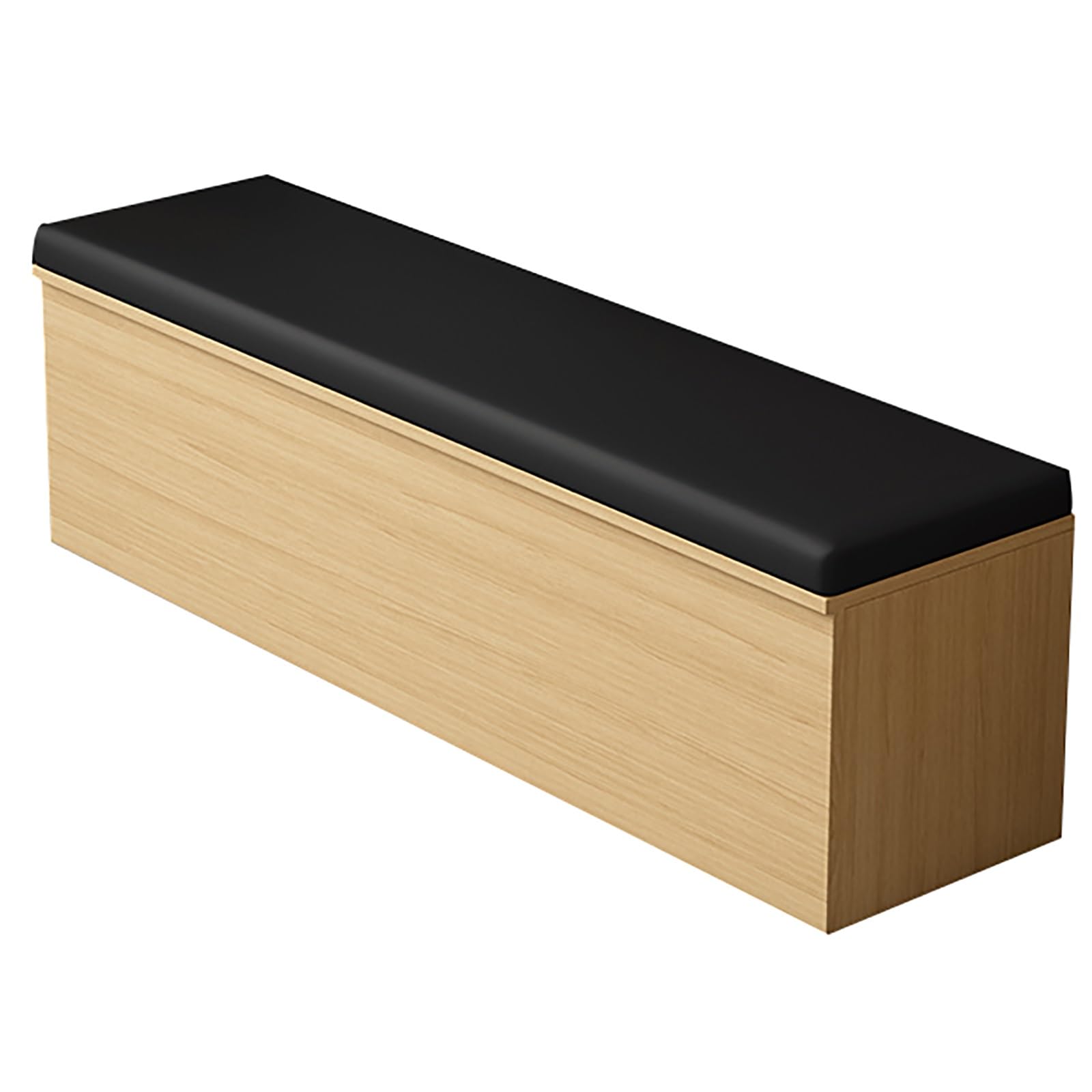 ZPRYZHD Nursery Storage Bench, Benches with Hidden Shelf, Cushioned Bench with Storage, Easy to Clean, for Entrance Living(Black,55.1in/140cm)