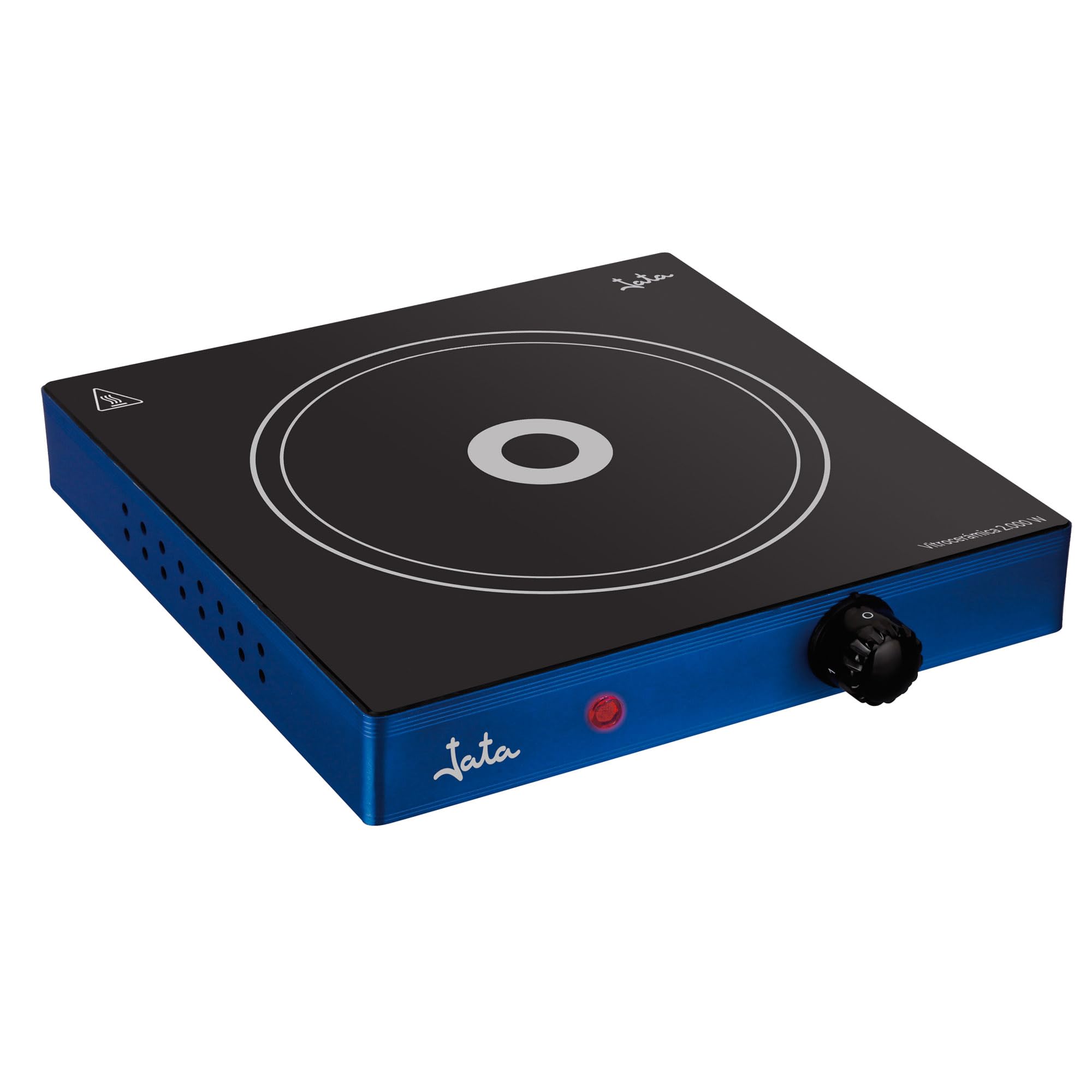 Jata V140 Cocina Eléctrica Vitrocerámica 1 Fuego con Una Placa de 18 cm Cuerpo Metálico Termostato Regulable de Temperatura 2000 W