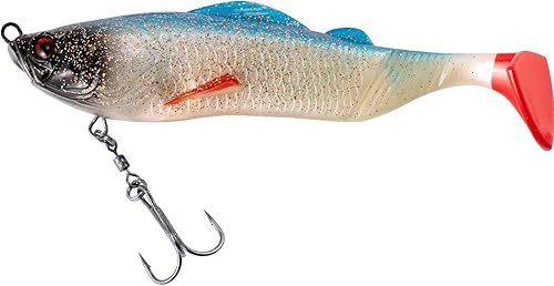 Dr.Fish Swimbait de pesca suave de 5 pulgadas, señuelo de pesca suave pre-aparejado, señuelos de pesca de agua salada, cebo suave con anzuelos