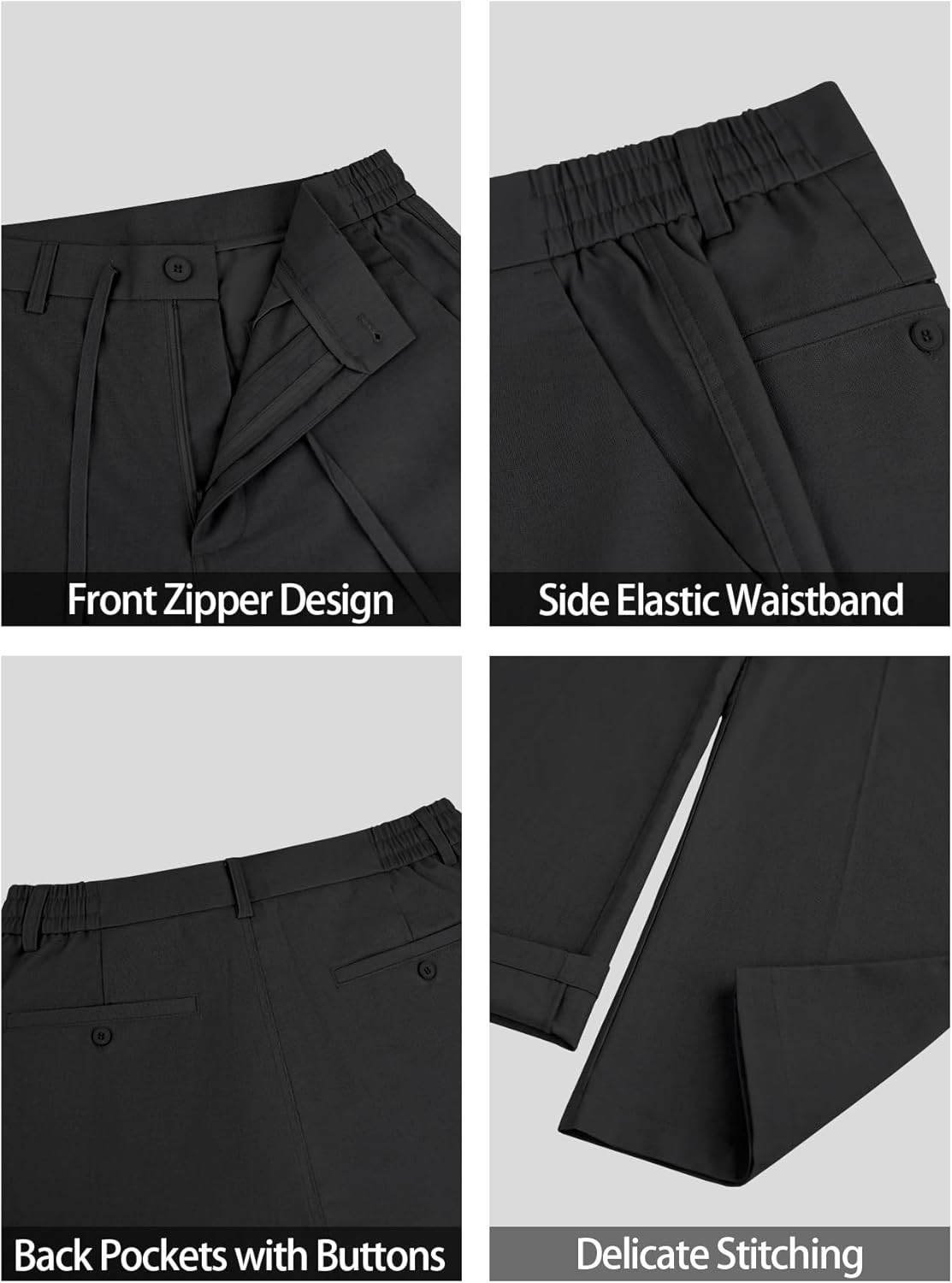 Mens Linen Pants Casual Linen Dress Pants Drawstring Summer Beach Lightweight Trousers with 4 Pockets - Image 6