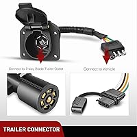 Vista 2 de Nilight Adaptador de remolque de hoja redonda de 4 vías plano a 7 vías, arnés de cableado de 4 pines a 7 pines de conexión eléctrica, conector