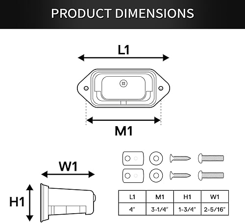Miniatura 6 de LiLoom Marco de matrícula LED con luz  Soporte para matrícula de remolque  Soporte de soporte, DOT FMVSS 108, SAE L, impermeable, 12 V CC  Luces de