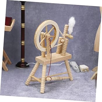 3 Stück Mini Spinnrad Modell - Vintage Holz Dekoration Für Puppenhaus