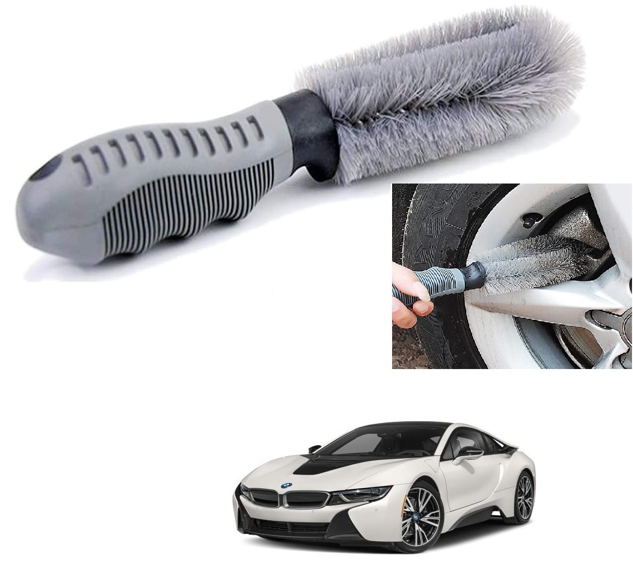 Auto Addict Car Alloy Wheel Cleaner Brush Tyre Rim for BMW I8-image-16