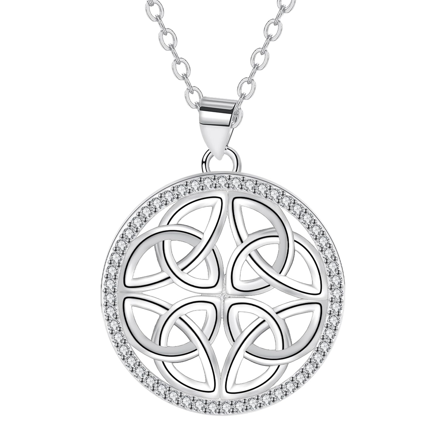 Micory Collar Nudo Celta Plata de Ley 925 Mujer Colgante Cadena Joyería Para Mujeres con Cadena Hipoalergénica Ajustable 45+5cm