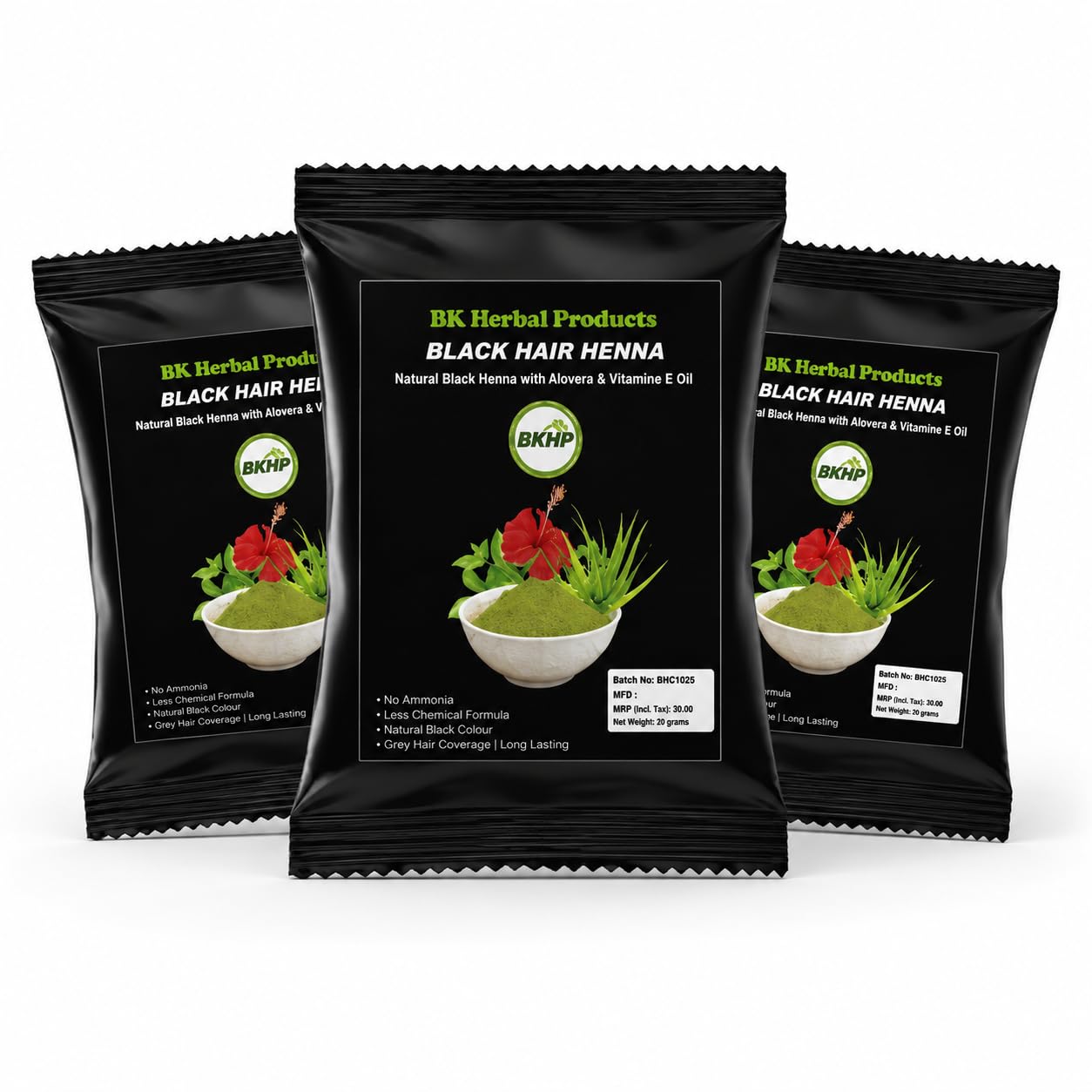 BK Herbal Black Henna for Hair | Natural Black Hair Color Powder | No Ammonia Hair Dye | Indigo Based One Step Hair Coloring | Ayurvedic Herbal Henna for Grey Hair Coverage | 3 Sachets/ 65 gms-picture-45