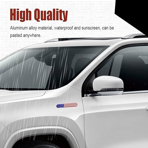 Miniatura 10 de 2 emblemas de la bandera estadounidense de metal de los Estados Unidos, insignia adhesiva de metal 3D, calcomanía de bandera estadounidense,