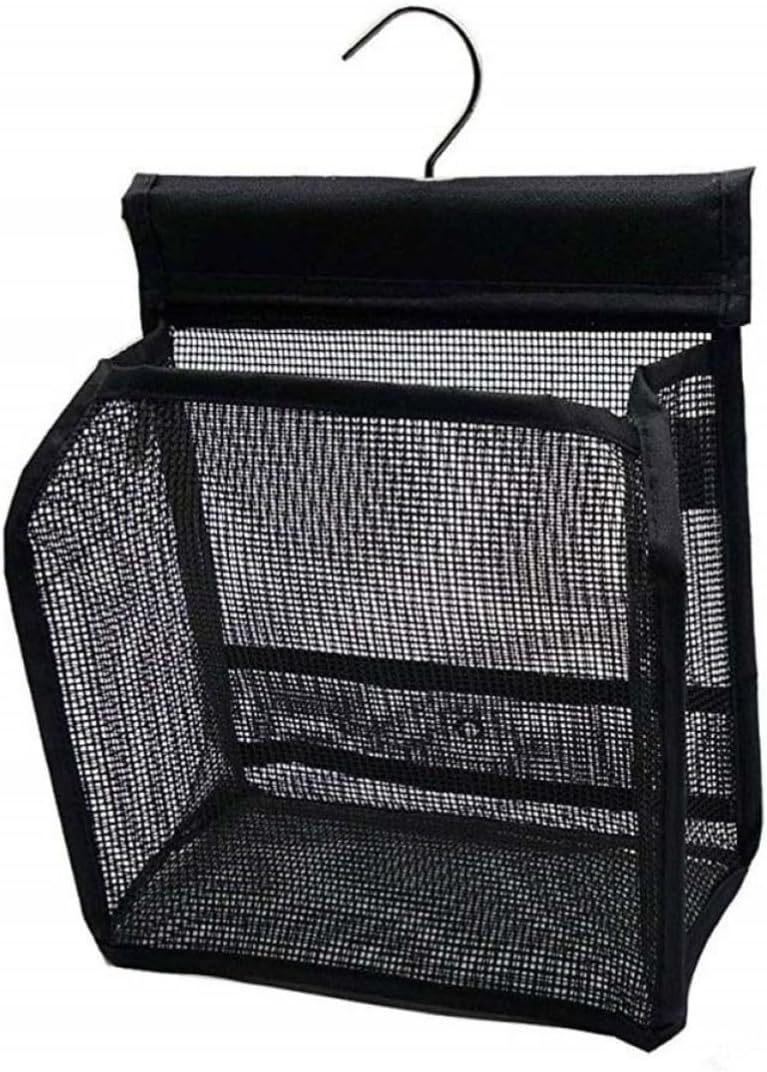 3 Pcs Mini Mesh Shower Tote Bag with Hook, Black PVC Shower Caddy