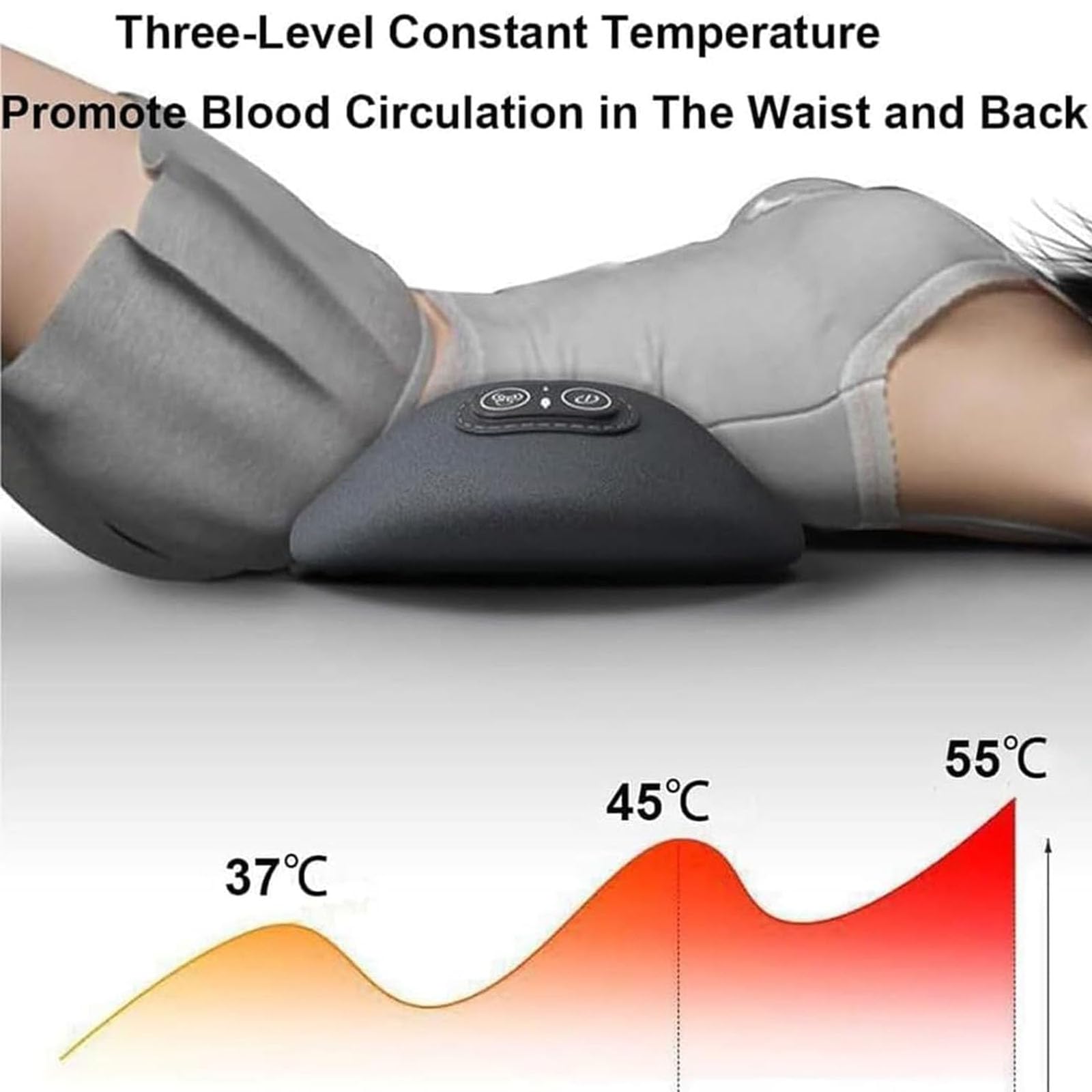 Massaggiatore 3 in 1 per la Schiena, con Calore, Trazione e Vibrazione 3 In 1 for Alleviare la Sciatica e Il Dolore Lombare, Supporto Lombare Ergonomico (Grigio scuro)