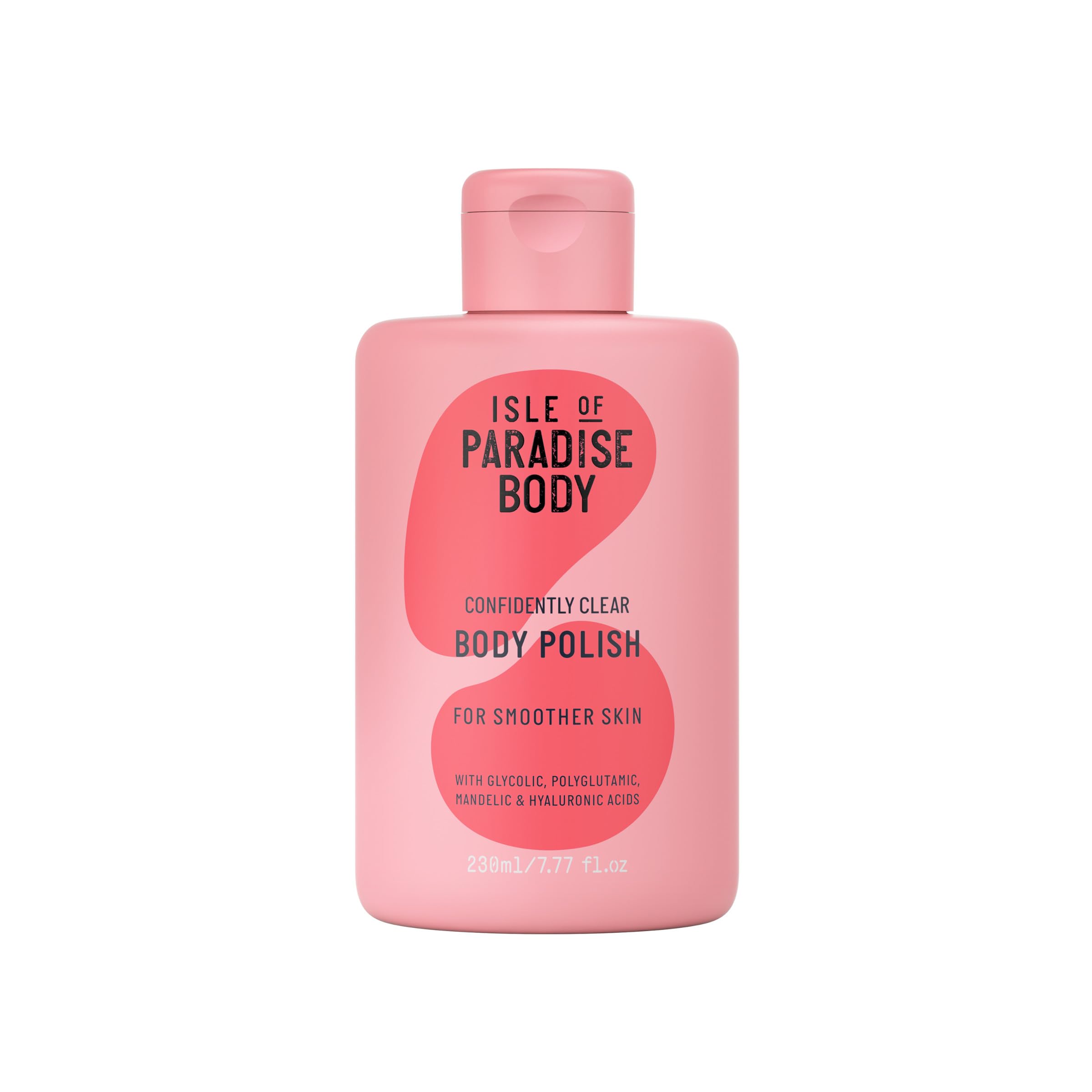 Isle of Paradise Confidently Clear Body Polish - For Clearer, Smoother Skin - Hydrating, Exfoliating Body Scrub with Glycolic, Polyglutamic, Mandelic, and Hyaluronic Acids - 7.77 fl. oz