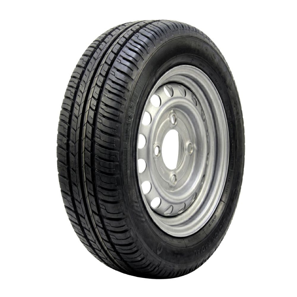 Roue complète 185/70R14C 14" - 4 Trous - Entraxe 130mm - Déport 20 - Pour remorque - 14 pouces - Largeur 185mm - Indice de vitesse N 140km/h - Indice de charge 102 (850kg)