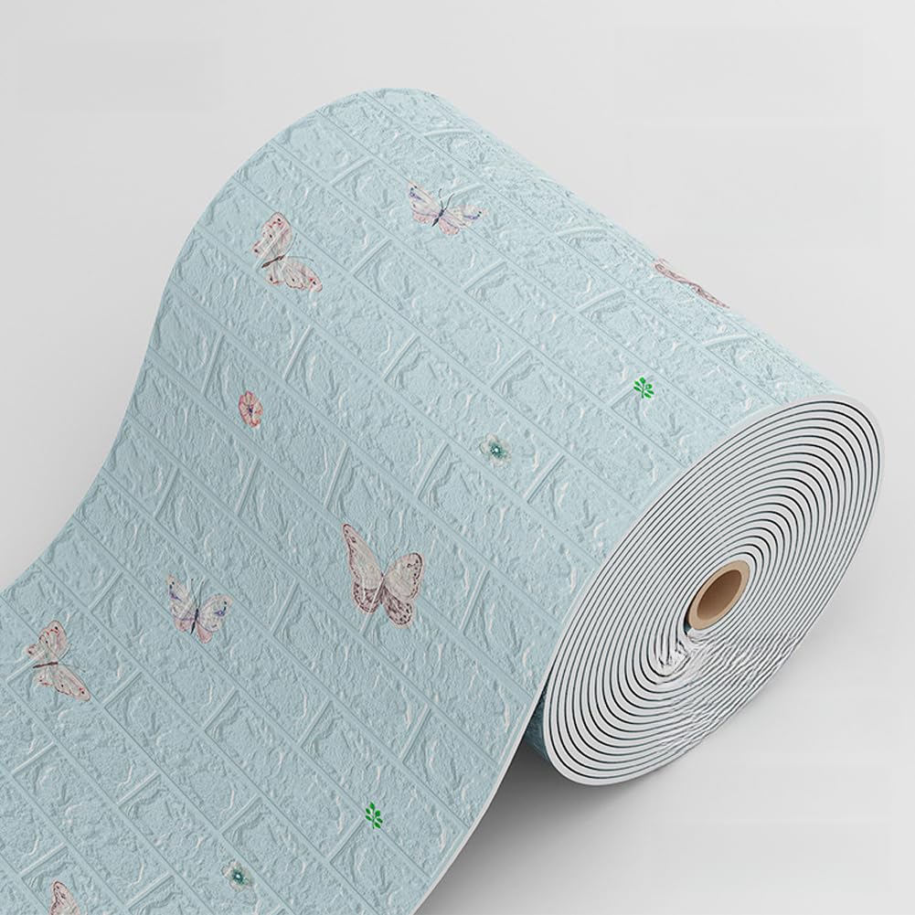 Mumuxiao L 3D Tile Brick Wal Stickers Self-Adhesive Wallpaper Foam Pane,Embossed Brick Ceramic Tile Wallpaper Panels For Interior Wal Decor Home Decoration (,50 * 500Cm)