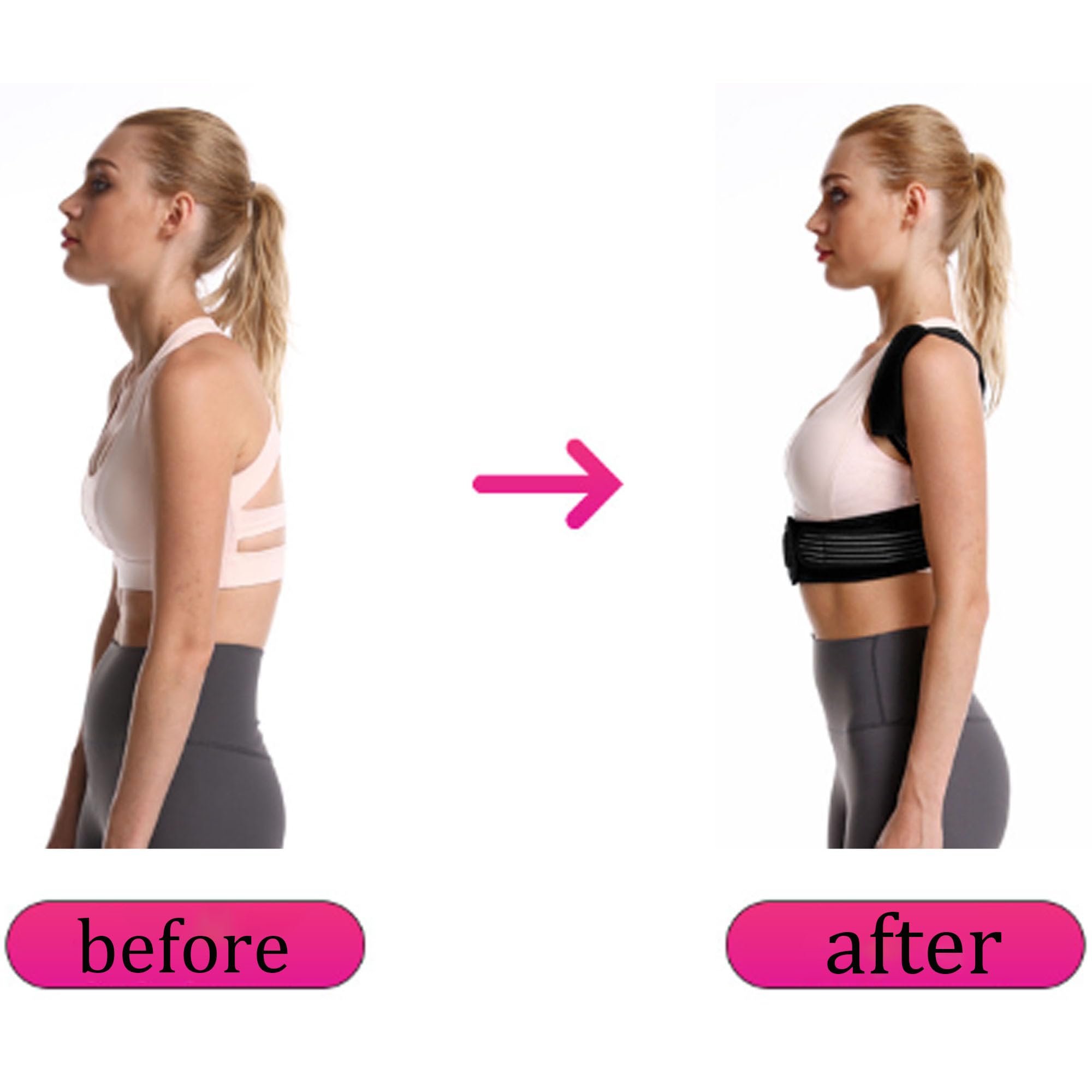 Correcteur de Posture Ajustable pour Enfants Homme Femme Soulage Douleurs Cervicales Dos Épaules S