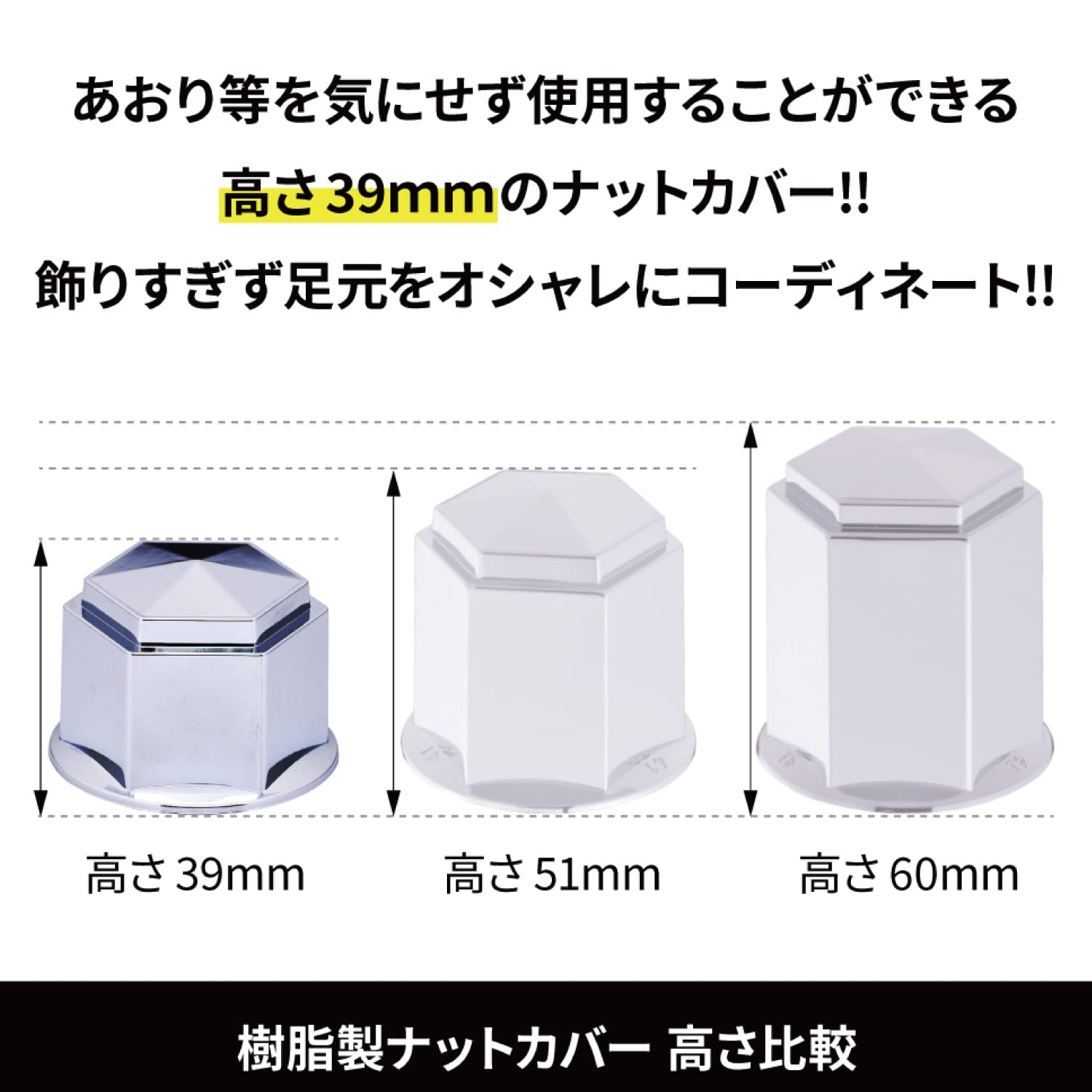 Amazon | ジェット イノウエ(JET INOUE)ナットカバー 39L 41MM ABS 8個 