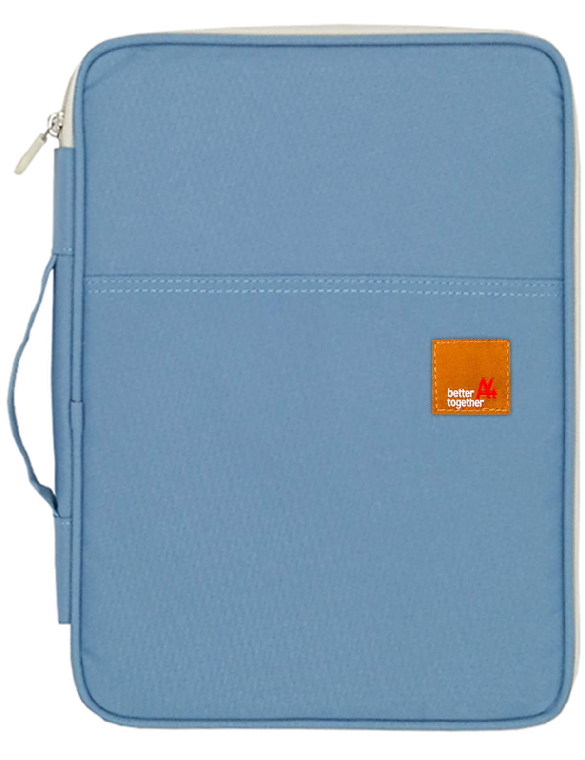 Bolsa organizadora portátil de documentos A4, impermeable, con cremallera, para viajes, oficina, negocios, vacaciones, reuniones, entrevistas (azul claro)