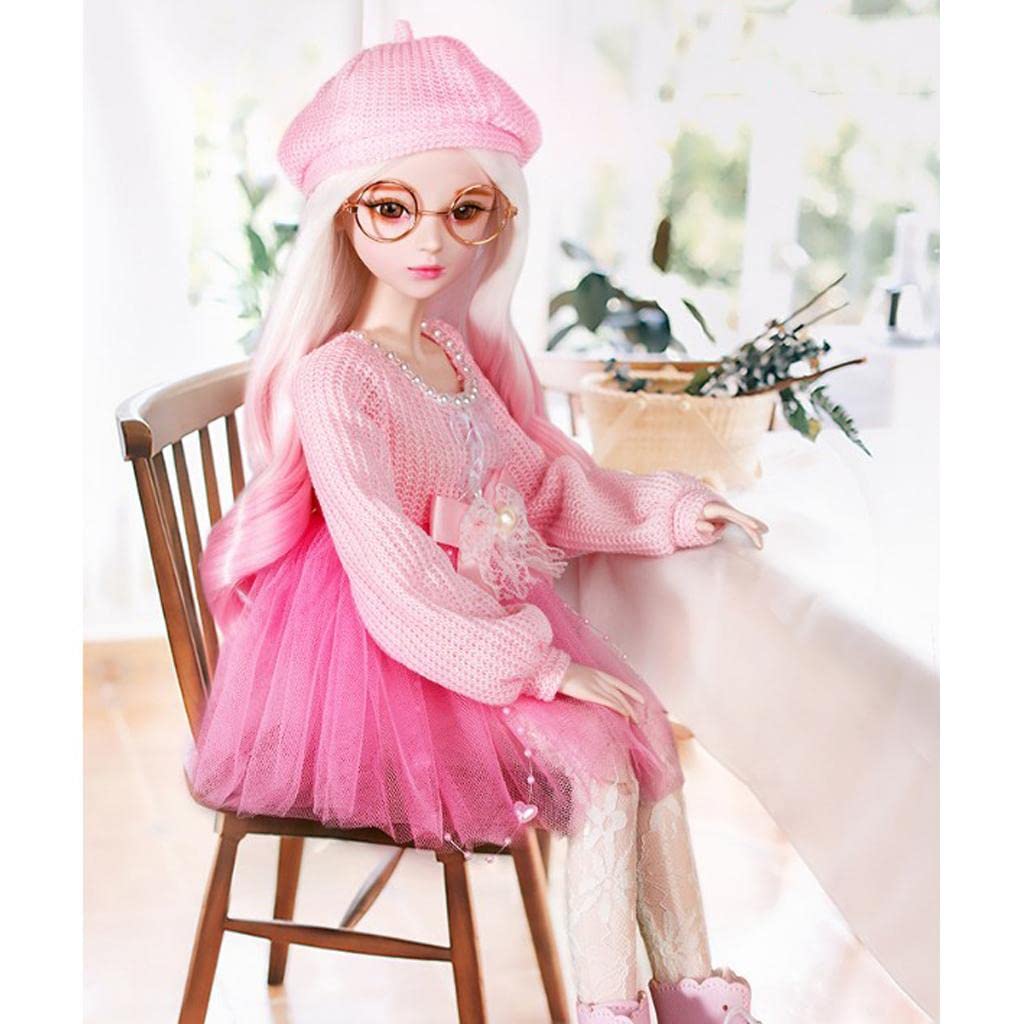 1/3 Lindo Vestido de Suéter de Princesa con Medias para Muñeca