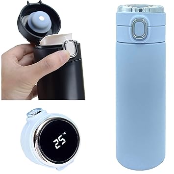 Pratiti Enterprise Double Stainless Steel Wall Smart Flask Vacuum Insulated Water Bottle with LED Temperature Display | Perfect for Hot and Cold Drinks (Multi)