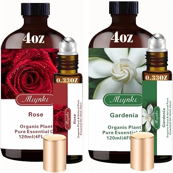 Rose Essential Oil 4 Oz/120 ml and Gardenia Essential Oil 4 Oz/120 ml