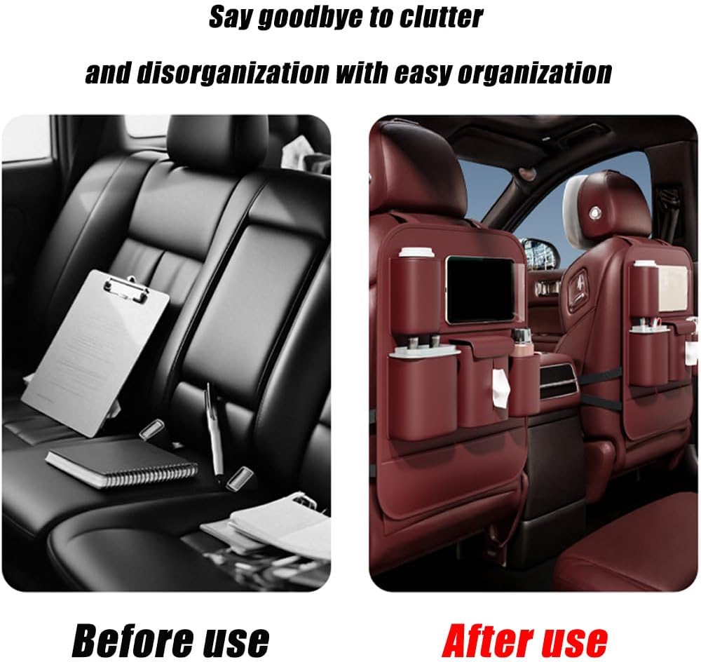 Hanging Car Organizer for Peugeot 508 2011 2012 2013 2014 2015 2016 2017 2018,Kick Mats Back Seat,Car Back Seat Storage Organizer, Keep Cars Vehicles Organized & Tidy,B Black