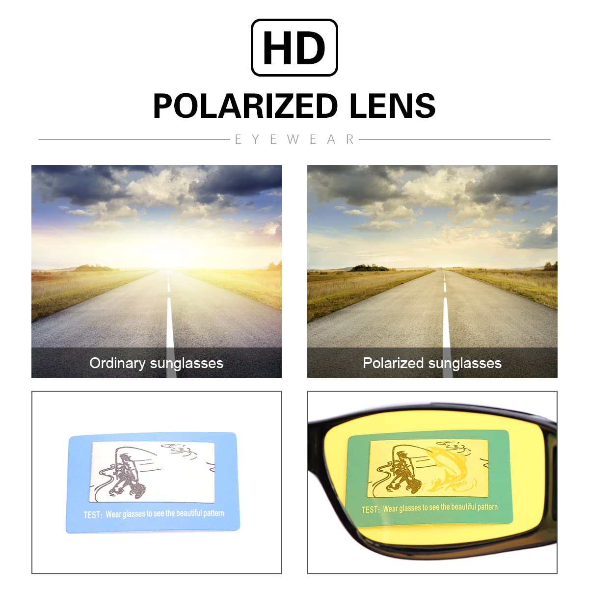 YIMI Rundum-Sonnenbrille, polarisierte Gläser zum Tragen über Korrektionsbrillen, passen über normale Brillen mit 100% UV-Schutz