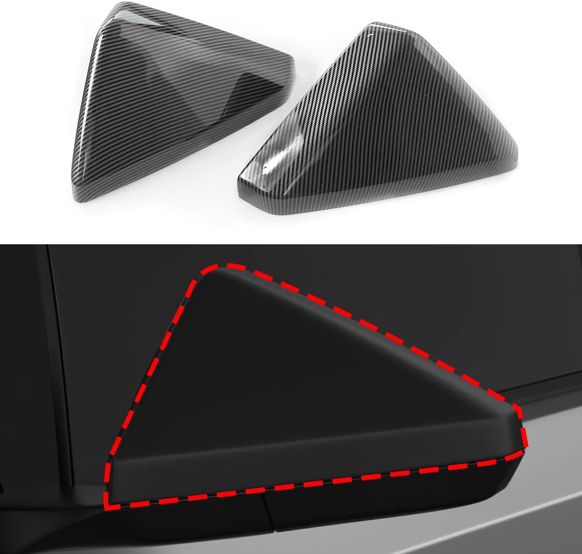 Barong for Tesla Cybertruck Accessoriess Exterior Stickers Car Rear View Rearview Side Mirror Cover Trim Frame Decal Carbon Fiber Pattern