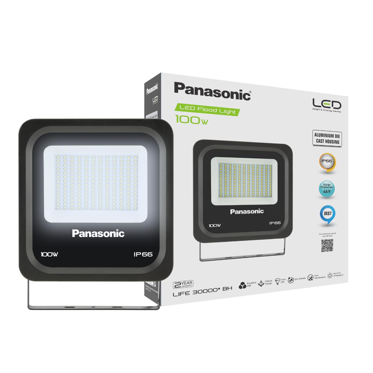 Panasonic 100W LED Flood Light | IP65 & IK07 Waterproof Protection and Impact Proof Outdoor Light | 440V High Voltage Protection | 6500k Cool White (Pack of 1)-image-27