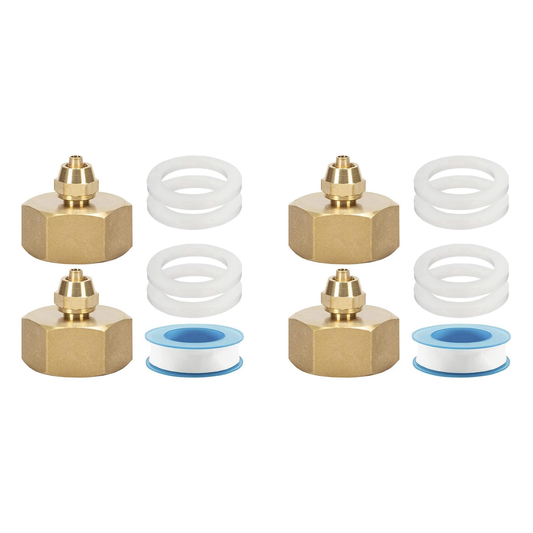 Jnchdghwa Gold 3/4Inch To 1/4Inch Hose Adapter Garden Brass 1/4Inch To Irrigation Hose Adapter 4Pack With Washer Rubbers