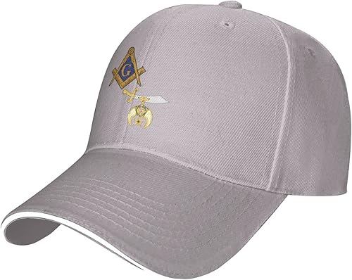 Miniatura 2 de Mason Shriner Split Masonic Shrine Noble Gifts - Gorra clásica gris para hombres y mujeres, gorra de béisbol para papá, gorra lisa ajustable, Gris