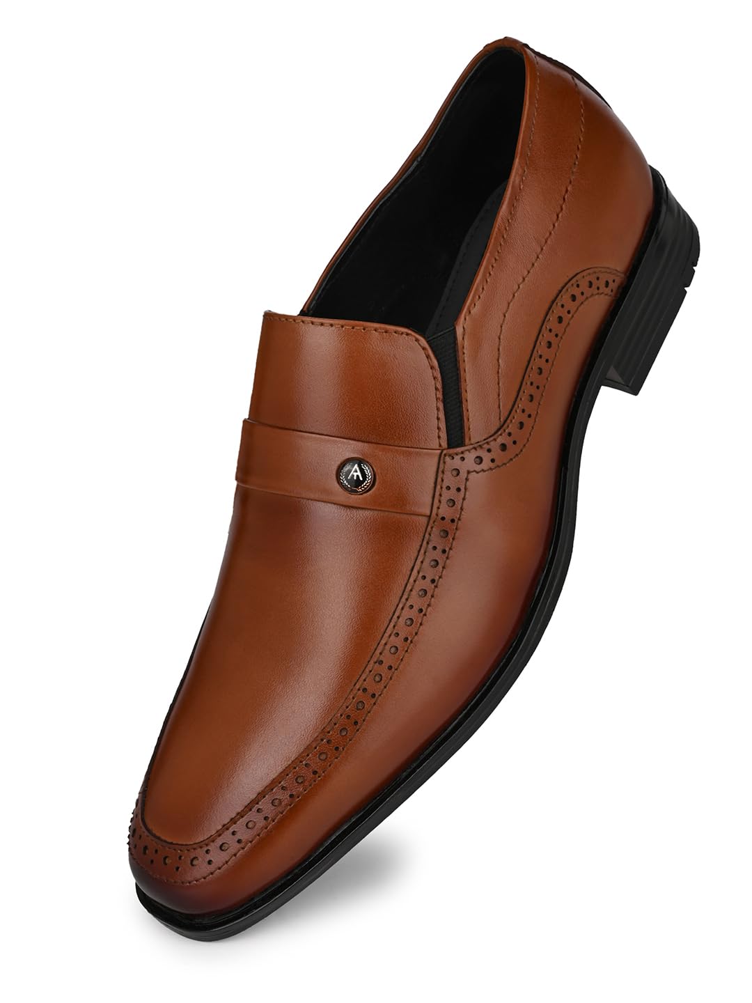 alberto torresi Genuine Leather Tan Slipon Formal Shoes-picture-26