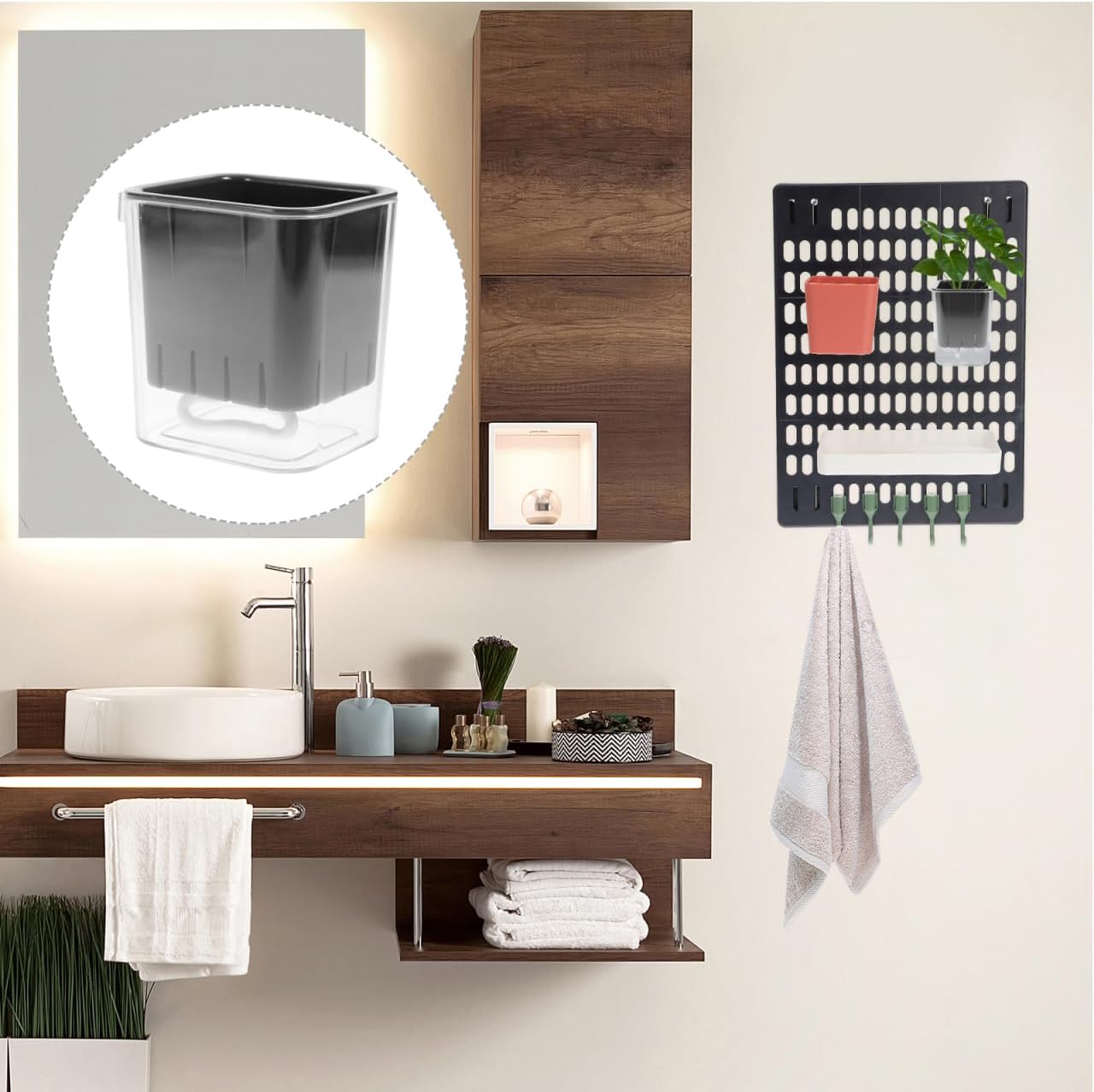 SOLUSTRE Pegboard Flower Pot Pegboard Cup Organizer for Plants Flowers Tools Art and Craft Accessories Small Item Storage for Craft Room Workbench Garage Shop 3.93 X 3.81 X 3.03 in image 5