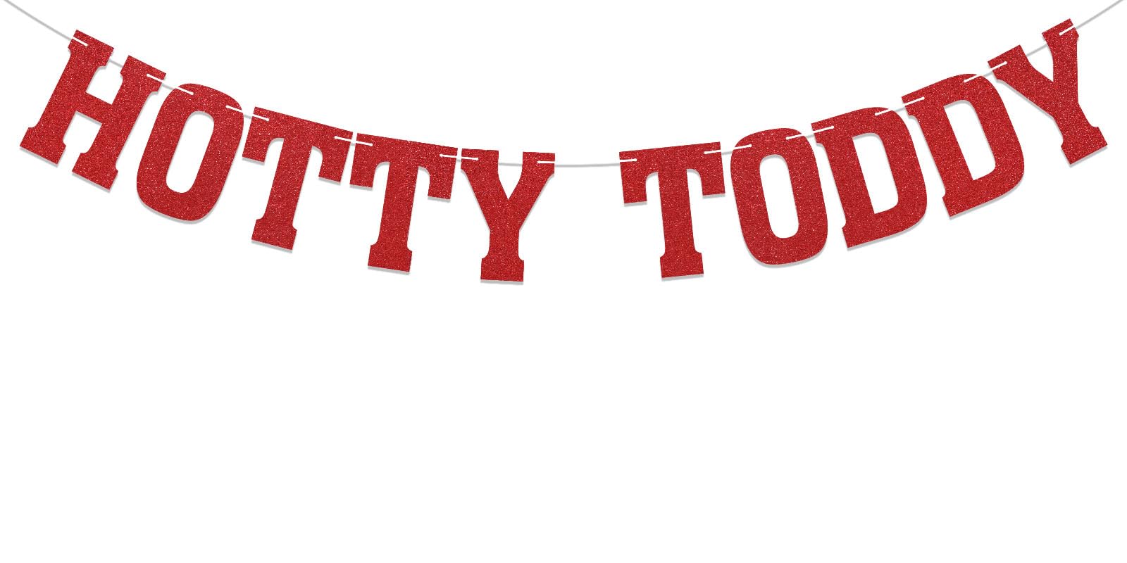 Hotty Toddy Banner - Red Glitter Hotty Toddy Decorations for the Grove Tailgates and Graduation Parties