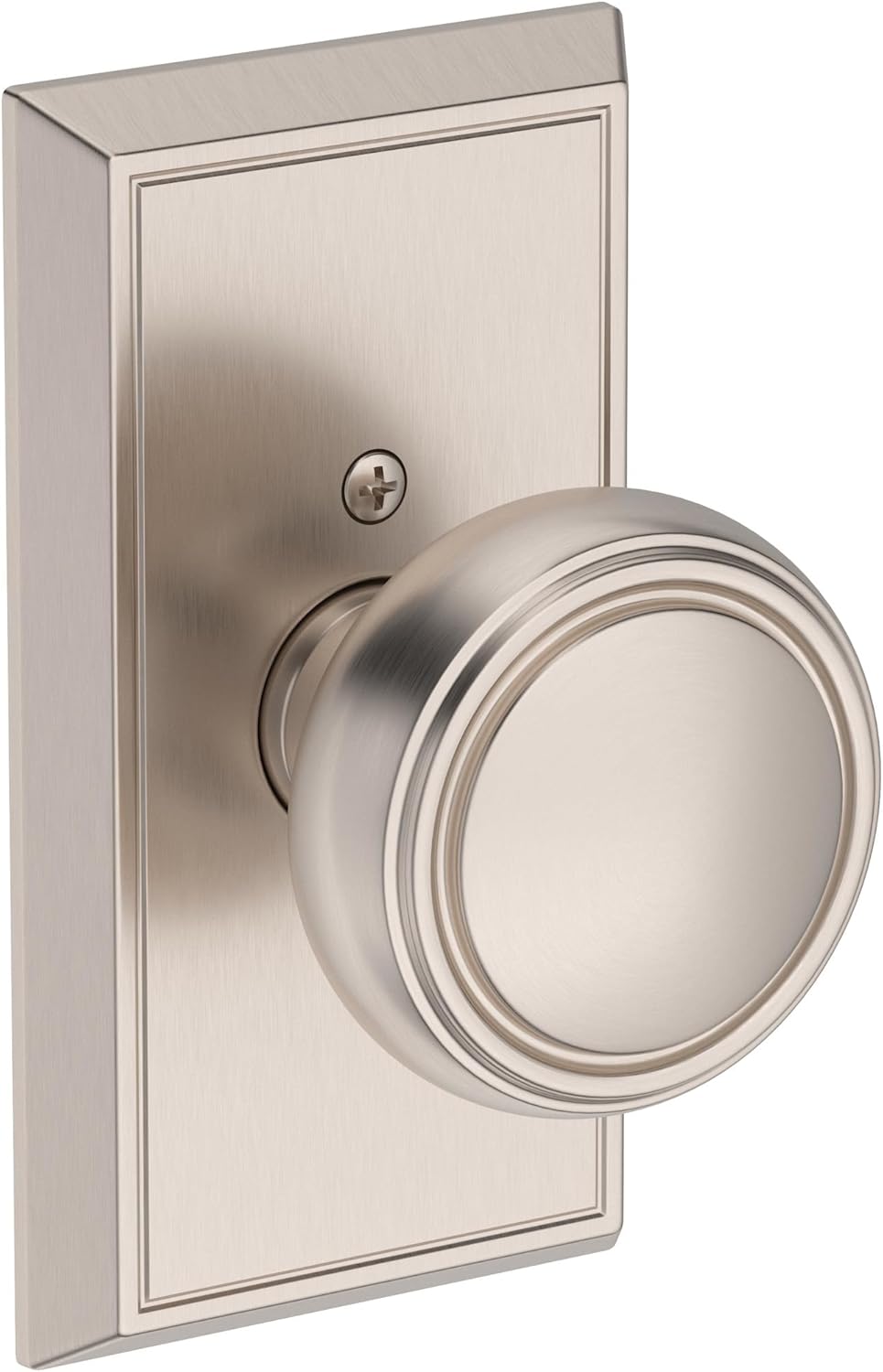 Baldwin PS.BRE.HFR Bremerton Passage Door Knob Set with Chamfered 5" Rose from the Reserve Collection - Venetian Bronze