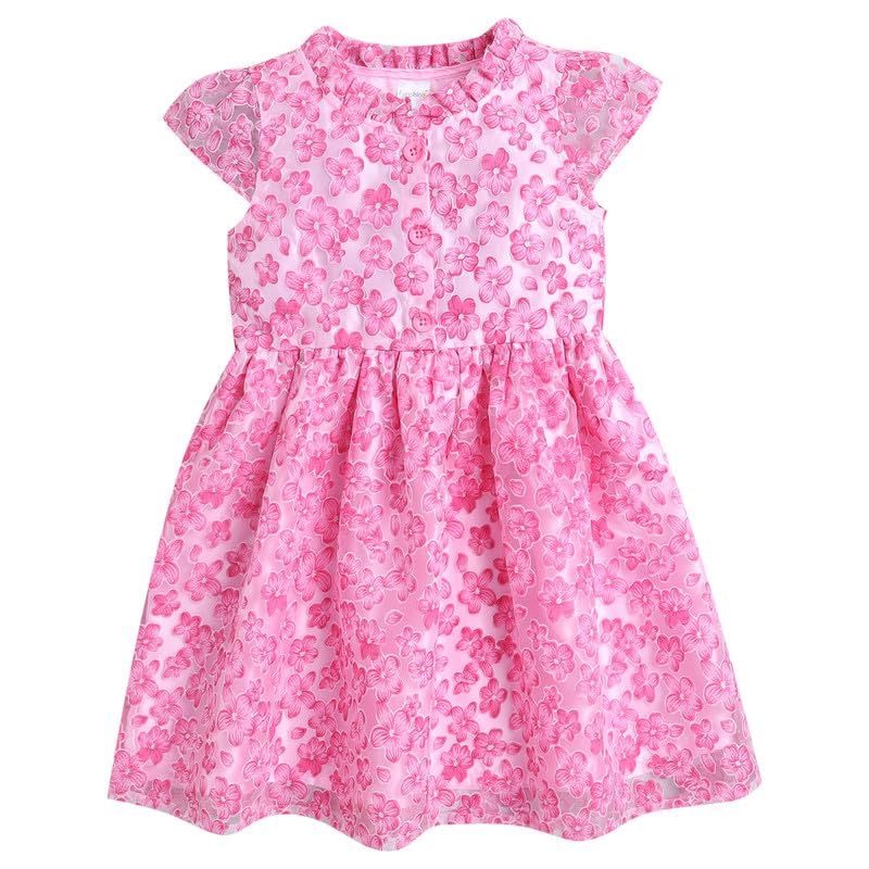 Image of Funshine Girls Spring Summer Casual Dress for Kids | Soft Breathable Comfortable Everyday Wear for Play School Outings Birthday Parties & Family Occasions | Stylish Lightweight Trendy Outfit