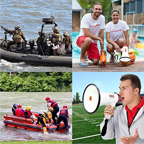 Pyle Megaphone 50-Watt Siren Bullhorn - Bullhorn Speaker W/ Detachable Microphone, Portable Lightweight Strap & Rechargeable Battery - Professional Outdoor Voice For Police & Cheerleading - Pmp57Lia #TOP6