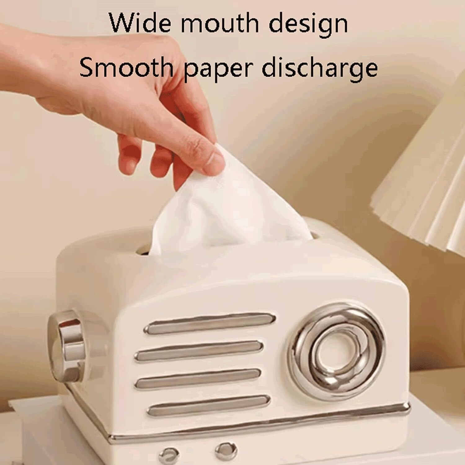 Uchwyt na chusteczki, Ceramiczny prostokątny pojemnik na chusteczki w kolorze srebrnym i brązowym(Silver+brown)