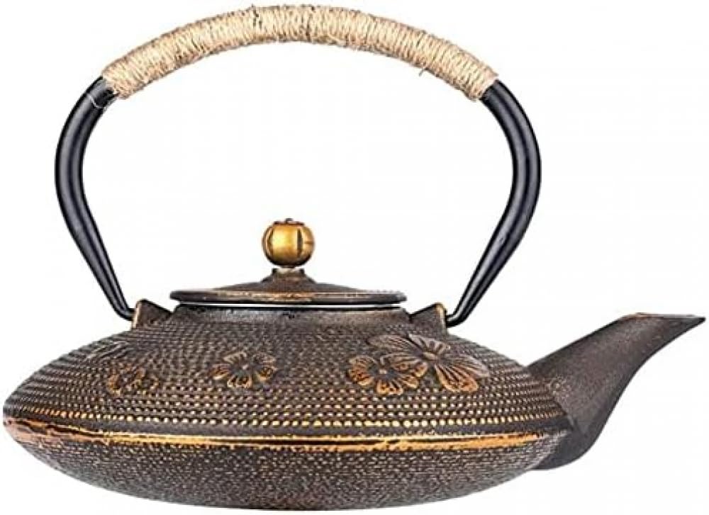 Teiera Tetsubin in ghisa, stile vintage, fatta a mano, piccola teiera giapponese con infusore, per feste, ufficio, casa, accessori per il tè, 2,5 l