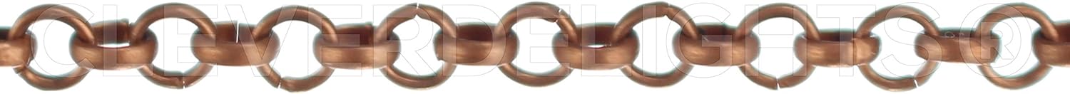 CleverDelights Bulk 1/8" Rolo Chain - 25 Feet - Antique Copper Color - Image 2