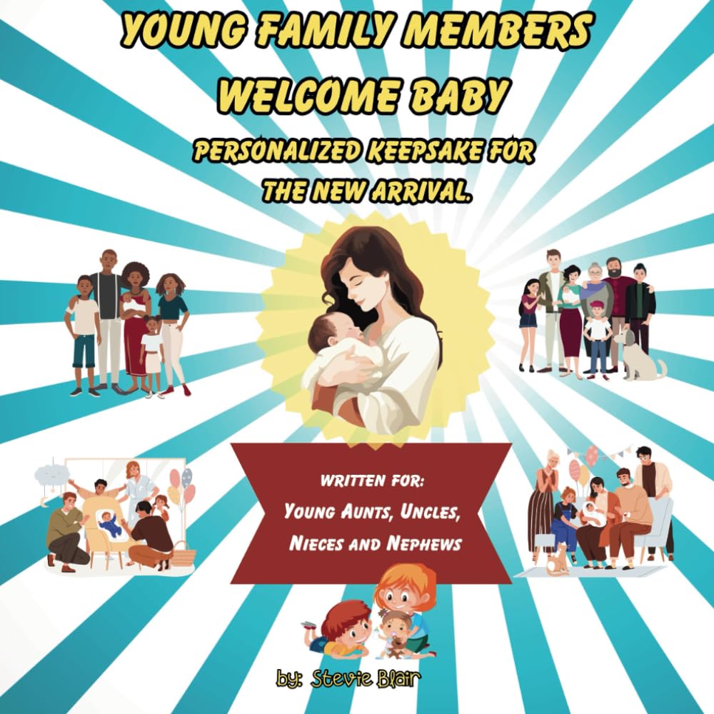 Young Family Members Welcome Baby: Personalized Keepsake For The New Arrival