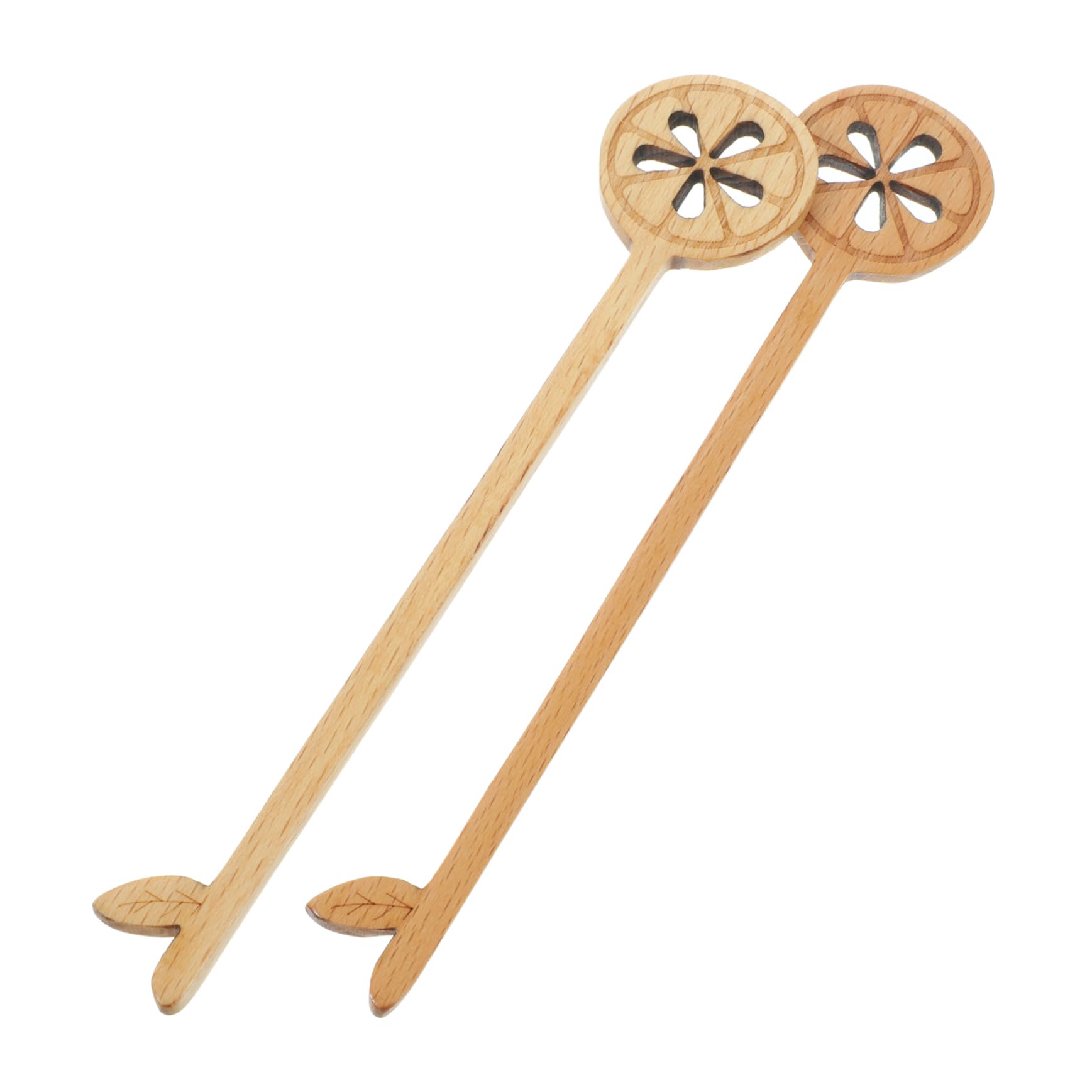 UTHCLO Wooden Lemon Branch Spoon Multi-function Kitchen Spoons Craftsmanship Perfect for Tea and Desserts