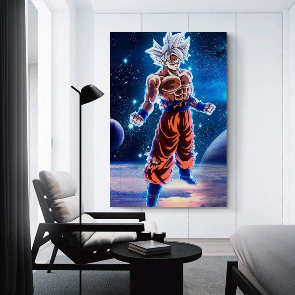Poster Goku (Dragon Ball) Sur Toile 20x30 Cm - Décoration Murale Anime - Avec Ou Sans Cadre - Pour Chambre, Salon