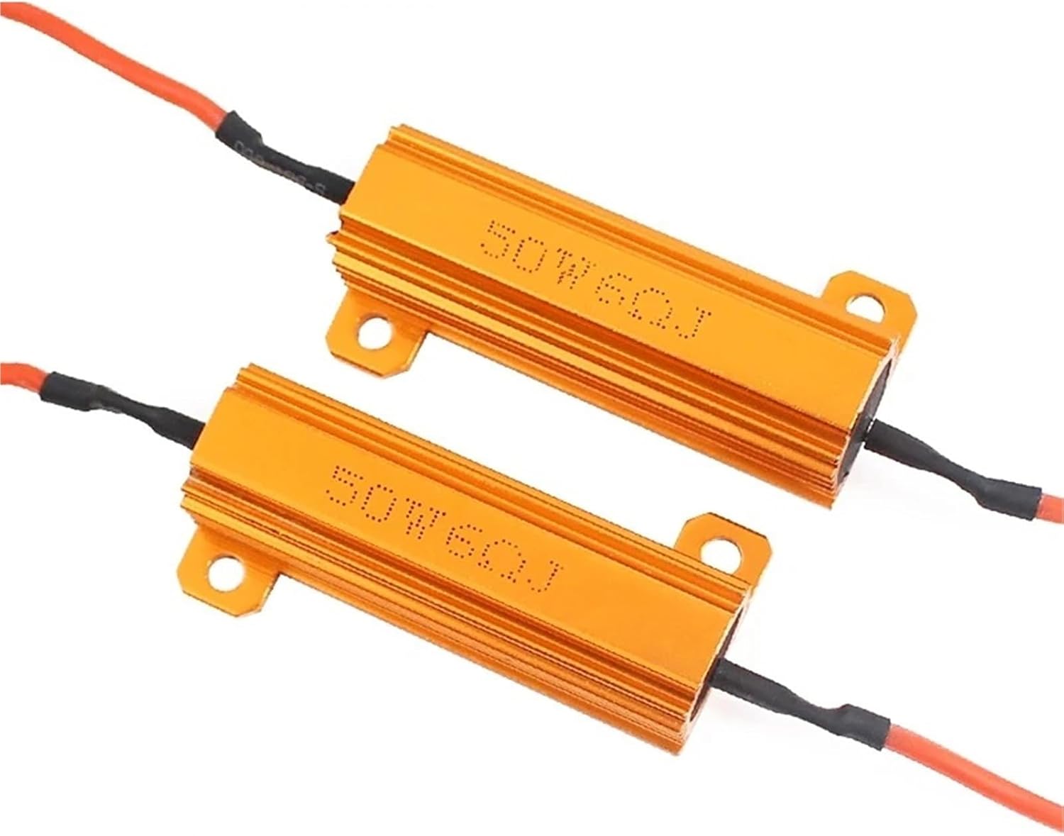 2 Set 50W Aluminum Shell Power resistor 12V load resistor 5R 6R 8R 24R 50R 100R,for Car turn signals Light Indicator LED Flash(24R-2 set)